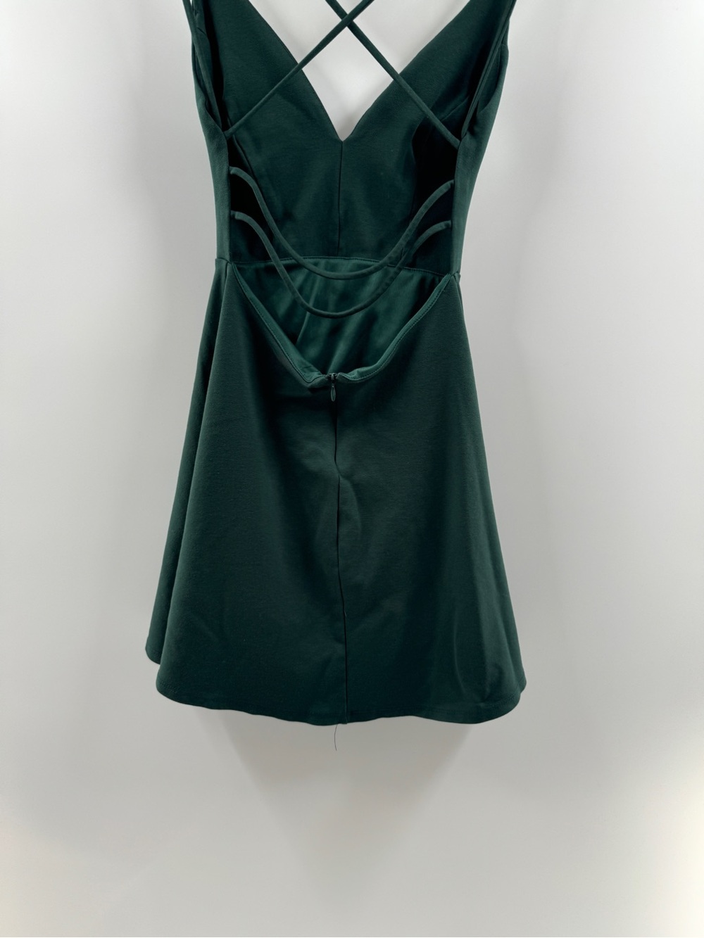 Lulus Forest Green Low Back Criss Cross Formal Dress Women's Small - Picture 8 of 8
